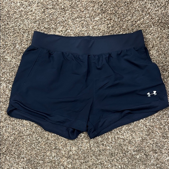 Under Armour Women's Dark Blue Athletic Shorts - Picture 1 of 3